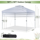 3m X 3m Pop Up Gazebo With Adjustable Height And Double Vented Roof-White