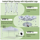 3m X 3m Pop Up Gazebo With Adjustable Height And Double Vented Roof-White