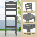 Outdoor HDPE Bar Stool with Backrest and Footrest-Grey