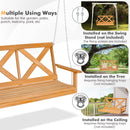 2-Person Porch Swing Chair with Adjustable Chains-Natural