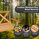 2-Person Porch Swing Chair with Adjustable Chains-Natural