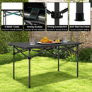 Aluminum Camping Table For 4-6 People-Black
