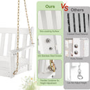 HDPE Porch Swing with Hidden Cup Holder and Adjustable Secure Chains-White