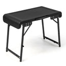 3-Piece Folding Table Stool Set With A Camping Table And 2 Retractable LED Stools-Black