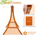 Patio Wood Swing Frame with Curved Arc Top