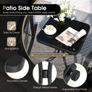 3-Piece Patio Rocking Bistro Rocker Chairs Set with Glass-Top Side Table-Black