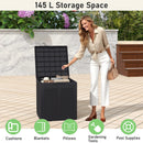 Weatherproof Patio Container With Lockable Lid For Patio-Black