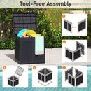 Weatherproof Patio Container With Lockable Lid For Patio-Black
