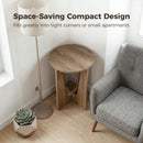 HOMCOM Round Side Table, End Table with Curved Legs Coffee Wood Effect