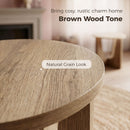 HOMCOM Round Side Table, End Table with Curved Legs Coffee Wood Effect