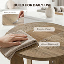 HOMCOM Round Side Table, End Table with Curved Legs Coffee Wood Effect