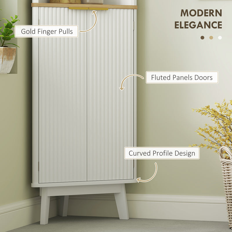 HOMCOM Slim Bathroom Storage Unit, Bathroom Cabinet with Doors, White
