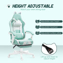 HOMCOM Gaming Chair with Footrest, Reclining Computer Chair, Light Blue