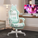 HOMCOM Gaming Chair with Footrest, Reclining Computer Chair, Light Blue