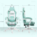 HOMCOM Gaming Chair with Footrest, Reclining Computer Chair, Light Blue