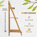 Outsunny 3-Tier Folding Bamboo Plant Stand Display Rack for Indoor & Outdoor