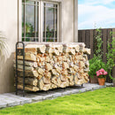 Outsunny Steel Firewood Log Rack, 300 kg Indoor Outdoor Fireplace Log Holder