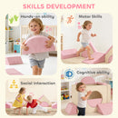 AIYAPLAY Kids Play Sofa, 12 Pieces Foam Modular Convertible Sofa, Pink