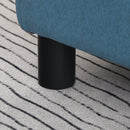 HOMCOM Chic Linen Fabric Grey Footstool Ottoman Cube With 4 Plastic Legs