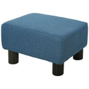 HOMCOM Chic Linen Fabric Grey Footstool Ottoman Cube With 4 Plastic Legs