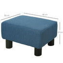 HOMCOM Chic Linen Fabric Grey Footstool Ottoman Cube With 4 Plastic Legs