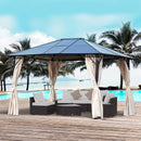 Outsunny Hardtop Gazebo 3.6m x 3m - Brown