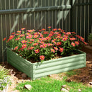 Outsunny Raised Garden Bed Metal Patio Backyard Flower Planter, Light Green