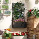 Outsunny Metal Raised Garden Bed with Trellis, Outdoor Elevated Planter Box