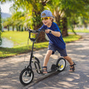 HOMCOM Kids Stunt Scooter With 12 Inch Rubber Wheels Adjustable Handlebar Black