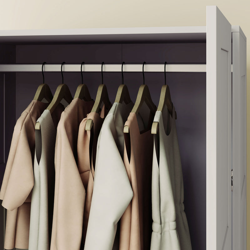 HOMCOM Wardrobe for Bedroom, Double Wardrobe with Hanging Rail