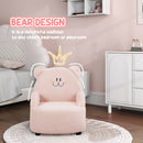 AIYAPLAY Kids Armchair, Bear Shaped Toddler Chair For Bedroom - Pink/Khaki