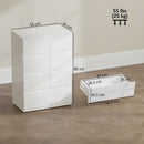 HOMCOM Bedroom Chest of Drawers, High Gloss 4 Drawers Dresser, White