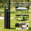 Outsunny 8 Pack Gazebo Sand Weights Bags, 40 Kg Heavy Duty Sandbags, Black