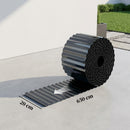 Outsunny Metal Lawn Edging Border, 8 in x 21.3 ft Garden Edging, Dark Grey
