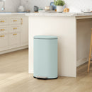 HOMCOM Slim Rectangular Pedal Bin With Soft-Close Lid, 30L Kitchen Bin Green