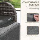 Outsunny 3 Pieces Rattan Bistro Set with Cushions for Outdoor, Brown