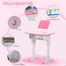 HOMCOM Kids Adjustable Desk and Chair Set- Pink