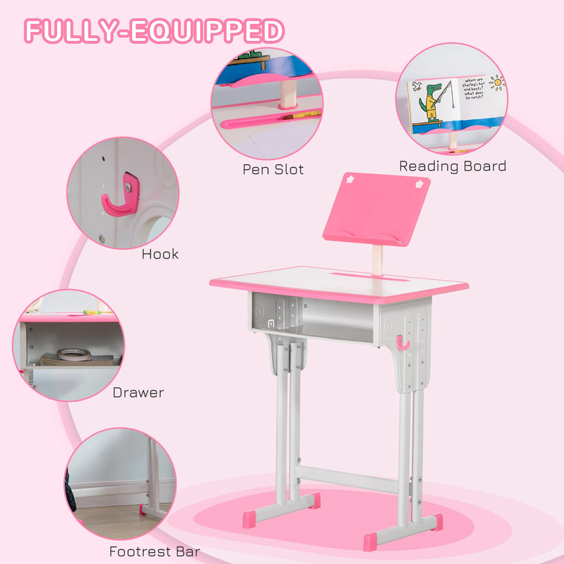 Pink discount adjustable desk