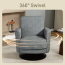 HOMCOM Upholstered PU Leather Armchair For Living Room, Grey
