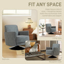 HOMCOM Upholstered PU Leather Armchair For Living Room, Grey
