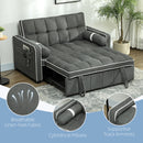 HOMCOM 2 Seater Pull Out Sofa Bed with Adjustable Backrest