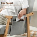 HOMCOM Modern High Back Rocking Chair With Solid Wood Legs, Light Grey