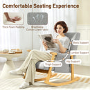 HOMCOM Modern High Back Rocking Chair With Solid Wood Legs, Light Grey