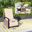 Outsunny Rattan Garden Recliner Chair Sun Lounger w/ Side Tray