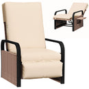 Outsunny Rattan Garden Recliner Chair Sun Lounger w/ Side Tray