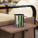 Outsunny Rattan Garden Recliner Chair Sun Lounger w/ Side Tray