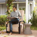 Outsunny Rattan Garden Recliner Chair Sun Lounger w/ Side Tray