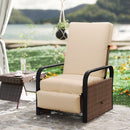 Outsunny Rattan Garden Recliner Chair Sun Lounger w/ Side Tray