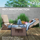 Outsunny Rattan Garden Recliner Chair Sun Lounger w/ Side Tray