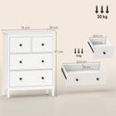 HOMCOM Modern Chest of Drawers, 4 Drawer Dresser for Bedroom, White